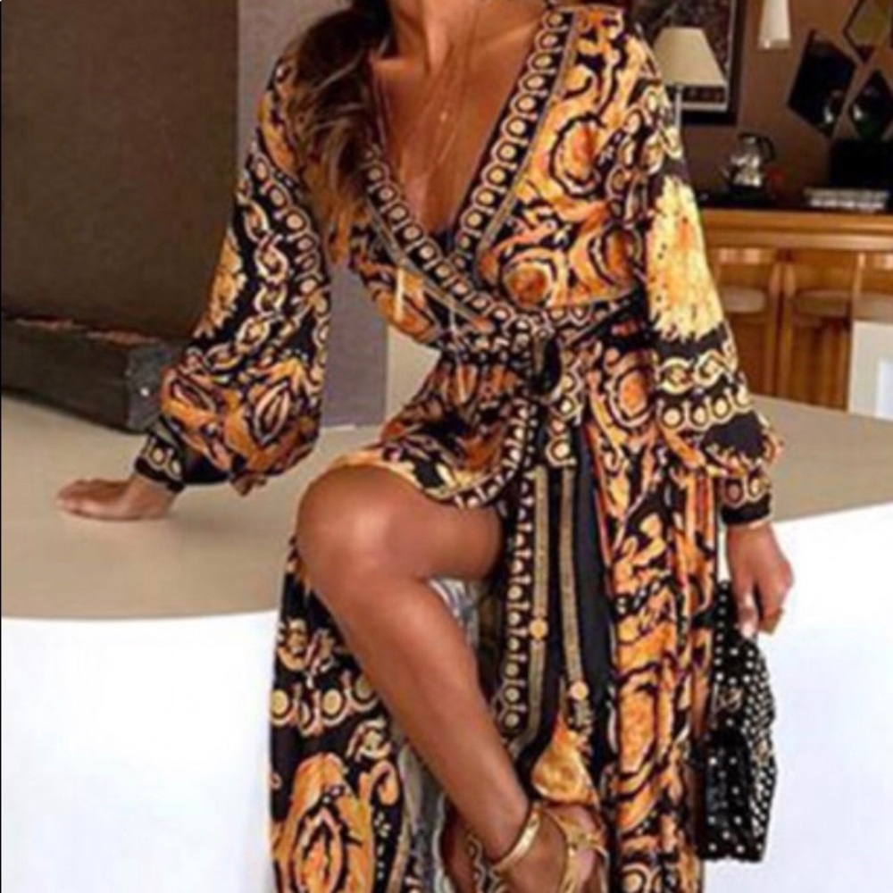 Print Wrap Dress